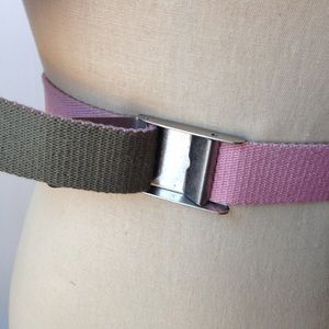 Element Accessories - Element Web Belt in Pink & Olive Green Element Accessories - Element Web Belt in Pink & Olive Green